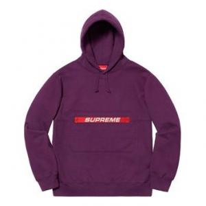 Толстовка ss19 zip pouch hooded sweatshirt purplelogo Supreme, фиолетовый