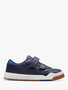 Детские кожаные кроссовки Urban Solo с липучкой Clarks, Navy