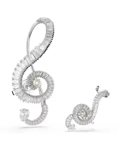 Серьги-Клипсы Ariana grande x Swarovski с культивированным жемчугом багетной огранки Swarovski, silver