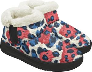 Женские зимние ботинки выше щиколотки, мягкие, на слипоны, с утепленной подошвой, теплые зимние ботинки для женщин Qoiuvncy, Leopard Print