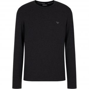 Футболка с вышитым логотипом EMPORIO ARMANI, черный