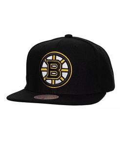 Мужская черная бейсболка Boston Bruins Core Top Spot Snapback Mitchell & Ness, черный