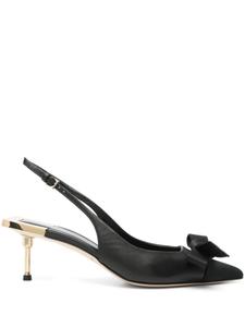 Elisabetta Franchi туфли с ремешком на пятке и бантом, черный