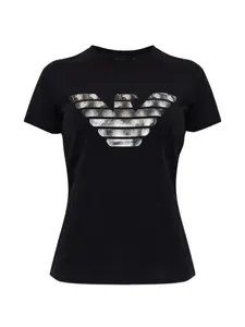 Футболка с логотипом в виде орла Emporio Armani, черный