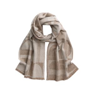 Шарф из овечьей шерсти вязаный для женщин ELLE, oats latte