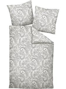 Тонкое фланелевое постельное белье серого цвета Janine, 155 x 200 + 80 x 80 см