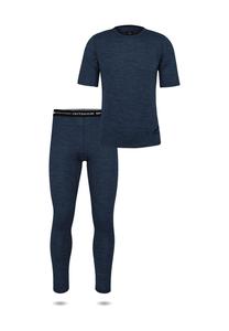 Мужской комплект из футболки и трусов из мериноса normani, темно-синий