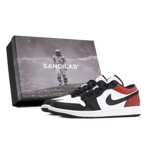 Кроссовки Air Jordan 1 Vintage Basketball Shoes Men Low-top White/Black/Red, синий