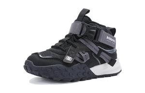 Кроссовки для бега с противоскользящей подошвой средней высоты для детей BOBDOG, черный/серый