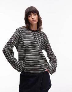 Лонгслив Obey Dorothy с длинными рукавами в полоску черного цвета