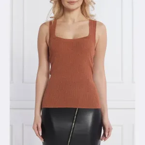 Облегающий топ Patrizia Pepe, коричневый