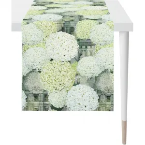 Дорожка для стола 7307 SUMMERTIME, летний декор, лето Цифровая печать Apelt, зеленый/белый/серый