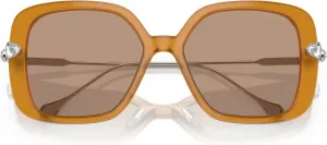 Женские солнцезащитные очки Swarovski SK6011F с низкой переносицей и квадратной формой, Brown/Light Brown
