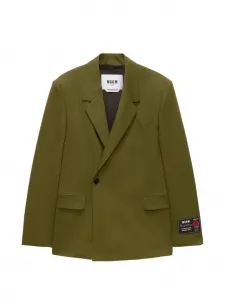 Двубортный пиджак Msgm, зеленый