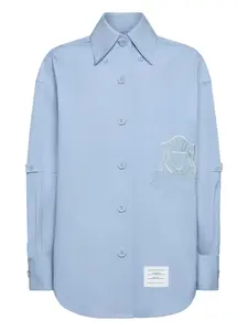 Рубашка с вышивкой THOM BROWNE, синий