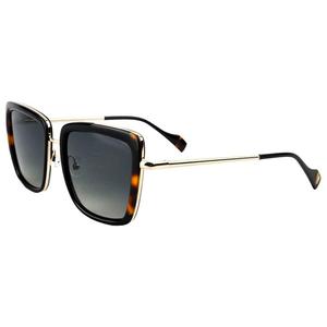 Солнцезащитные очки Carla, блестящие, золотые, черные, градиентные, серые, поляризованные Binocle Eyewear