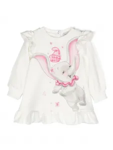 Платье с оборками из коллаборации с Disney Monnalisa, белый