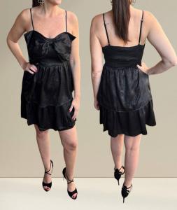 Мини-платье с регулируемыми бретелями и сборками на спине черного цвета Vine & Love