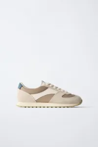 Кроссовки contrast trainers Zara, серый