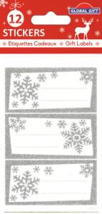 РОЖДЕСТВЕНСКИЕ ЭТИКЕТКИ СЕРЕБРЯНЫЕ Хлопья Inna marka