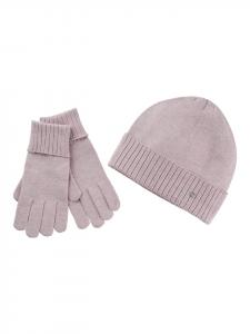 Вязаная шапка цвета розовый меланж Laura Scott