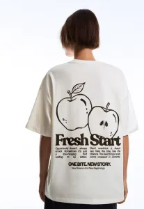 Футболка с коротким рукавом и принтом Bershka, White