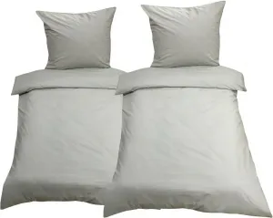 Комплект постельного белья из 4-х предметов 155х200 + 80х80 см, 100% хлопок, перкаль, серый, однотонный. leonado vicenti