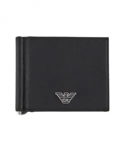 Стильный кошелек с зажимом для денег Emporio Armani, черный