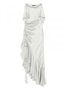 Платье из шелка и атласа Amen, серый