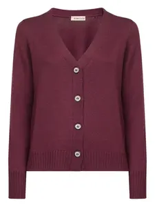 Кардиган с V-образным вырезом на пуговицах Blanca Vita, красный