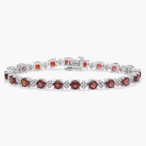 Браслет с гранатом и белым топазом в виде цветка из стерлингового серебра Blue Nile