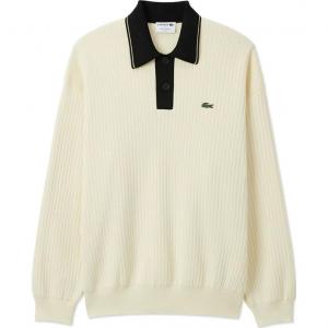 Джемпер Ribbed-knit Polo Shirt LACOSTE, черный