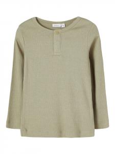 Name it Детская ребристая футболка с длинными рукавами, зеленая