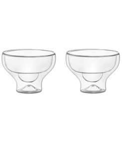 Набор из 2 бокалов для маргариты без ножки, изготовленных вручную методом выдувания стекла Outset, прозрачный