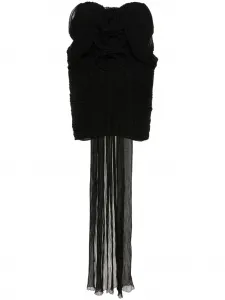 Плиссированное платье мини с открытыми плечами Magda Butrym, черный