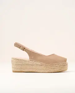 Женские эспадрильи на танкетке на платформе из замши Macarena, цвет Topo