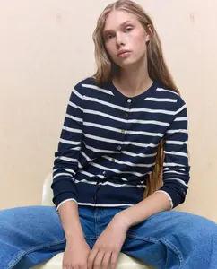 Женская куртка с воротником из трикотажа Easy Wear, синий