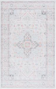 Ковер SAFAVIEH, 92 x 153 см, Tucson Collection, моющийся, Light Grey & Light Green, нескользящий, идеально для помещений с высокой проходимостью: гостиная, прихожая, спальня (TSN913F-3)