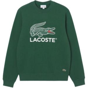 Свитшот из хлопка с принтом логотипа LACOSTE, зеленый