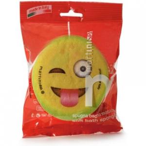 Губка для тела с фруктовыми смайликами и массажным цветом 11,5х3,5 см, 75 г, Martini Spa