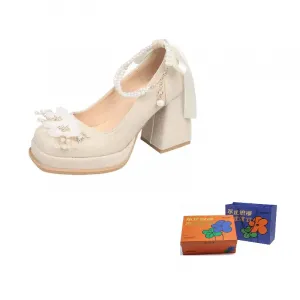 WOXXXN Женские туфли на платформе с цветком из страз шампань, цвет Champagne Rhinestone Flower