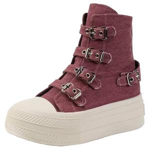 AFJI Высокие скейтерские кроссовки женские бордовые, цвет Burgundy