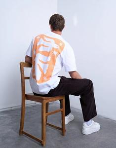 Футболка Topman свободного кроя с принтом птиц спереди и сзади и вышивкой белого цвета