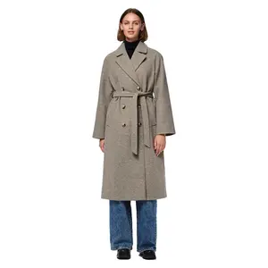 Пальто Pieces Marbel Long, серый