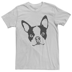Мужская футболка с рисунком Boston Puppy Outline Licensed Character, цвет Silver