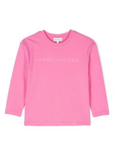 Marc Jacobs Kids футболка с прорезиненным логотипом, розовый
