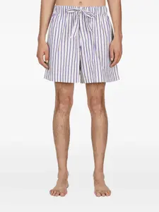 Полосатые пижамные шорты с завязками TEKLA, белый