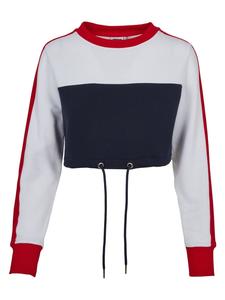 Толстовка Urban Classics Rundhalsausschnitt, цвет navy/white/fire red