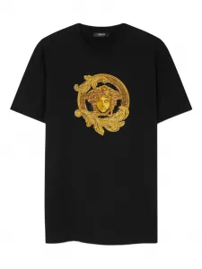 Футболка из хлопка с Медузой Versace, черный