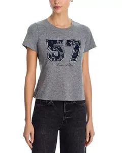 Укороченная футболка Lace 57 Cinq À Sept, серый